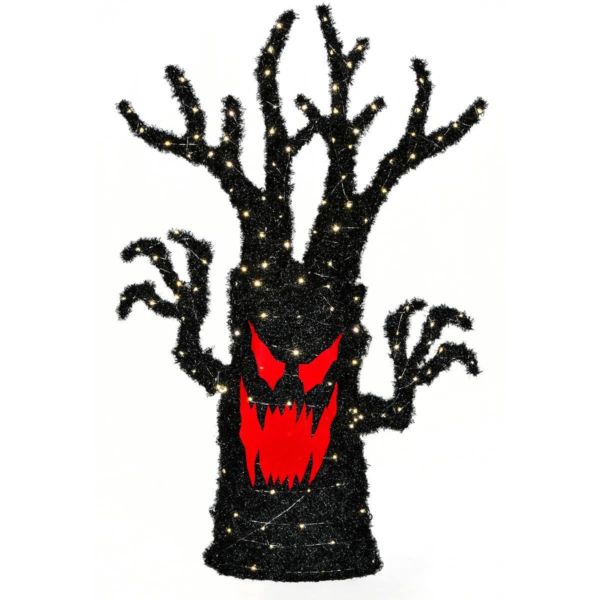 National Tree 48in. Pre-Lit Frightening Face Halloween Tree