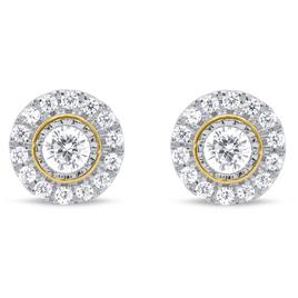 Nova Star® Yellow Gold 1/2ctw. Lab Grown Diamond Halo Earrings