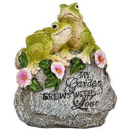 Resin My Garden Grows with Love Frog Couple Garden Stone