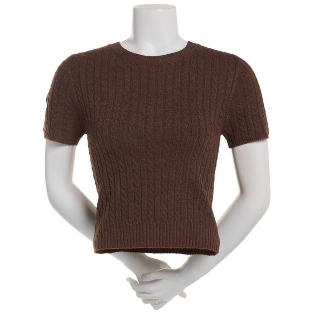 Juniors No Comment Short Sleeve Crew Neck Sweater Tee