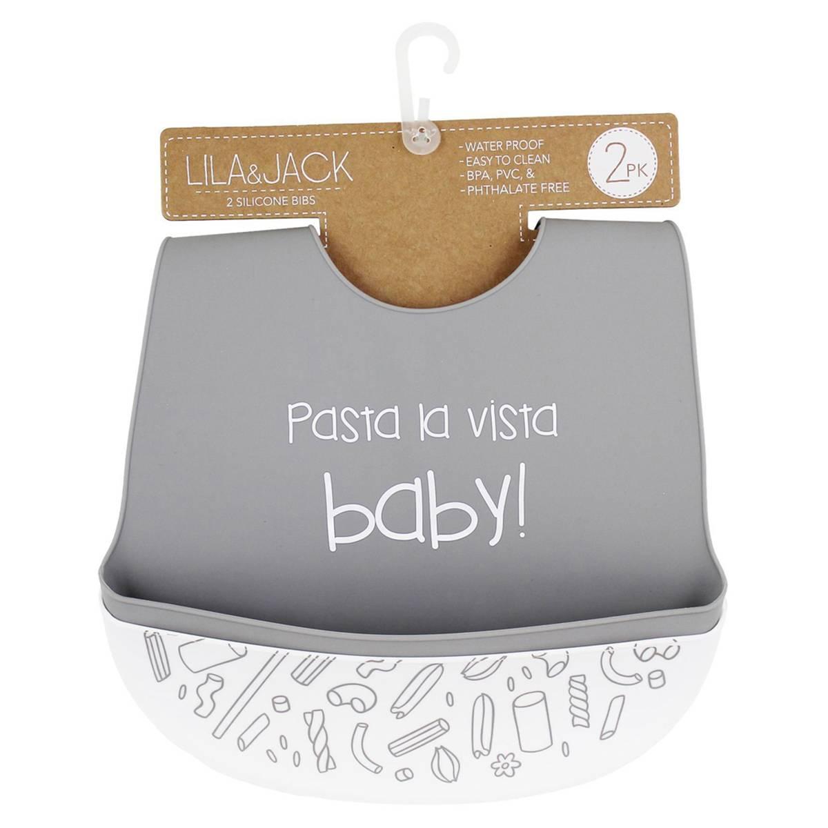 Baby Unisex Lila & Jack 2pk. Pasta La Vista Baby Silicone Bibs