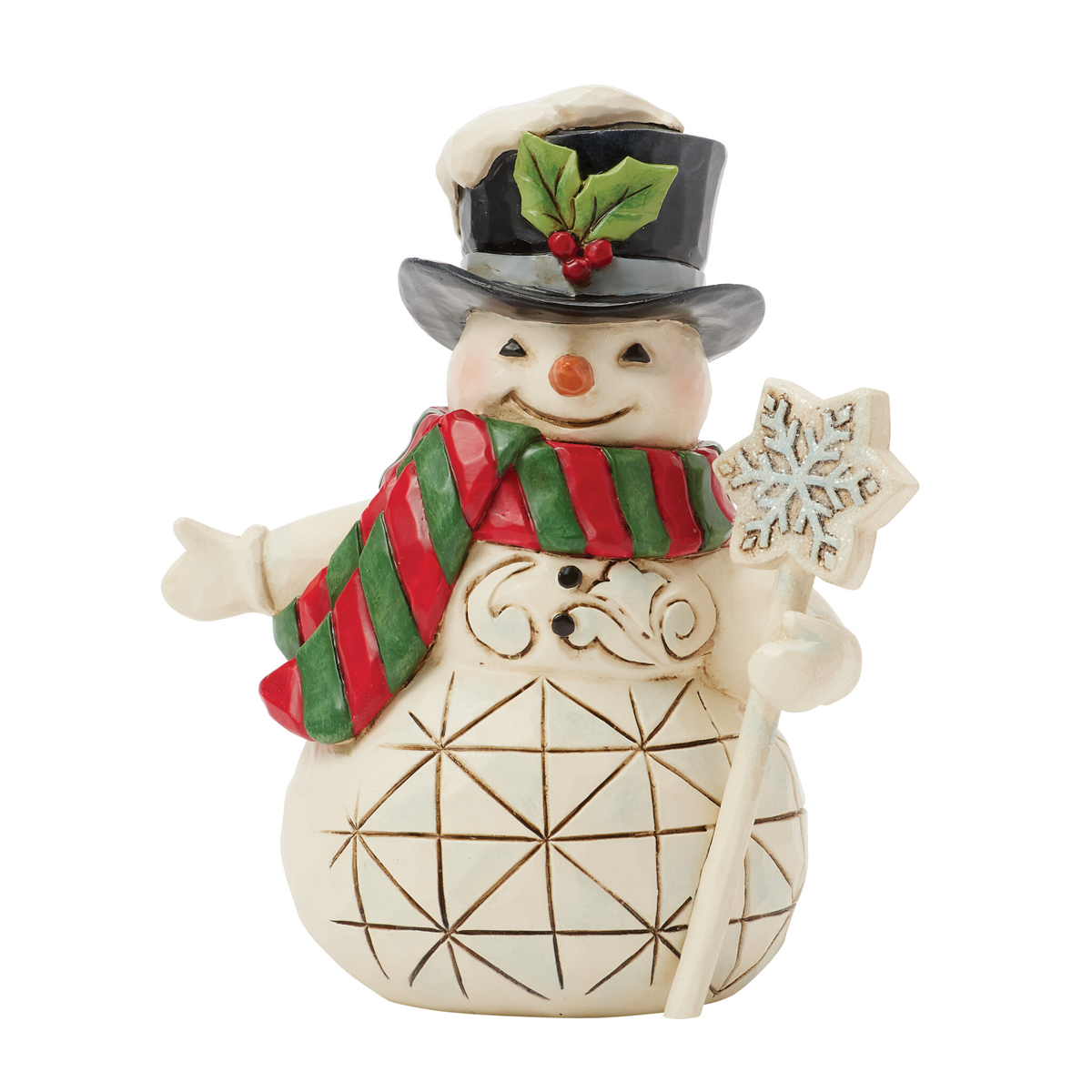Jim Shore Heartwood Creek Snowman Snowflake Staff Mini Figurine