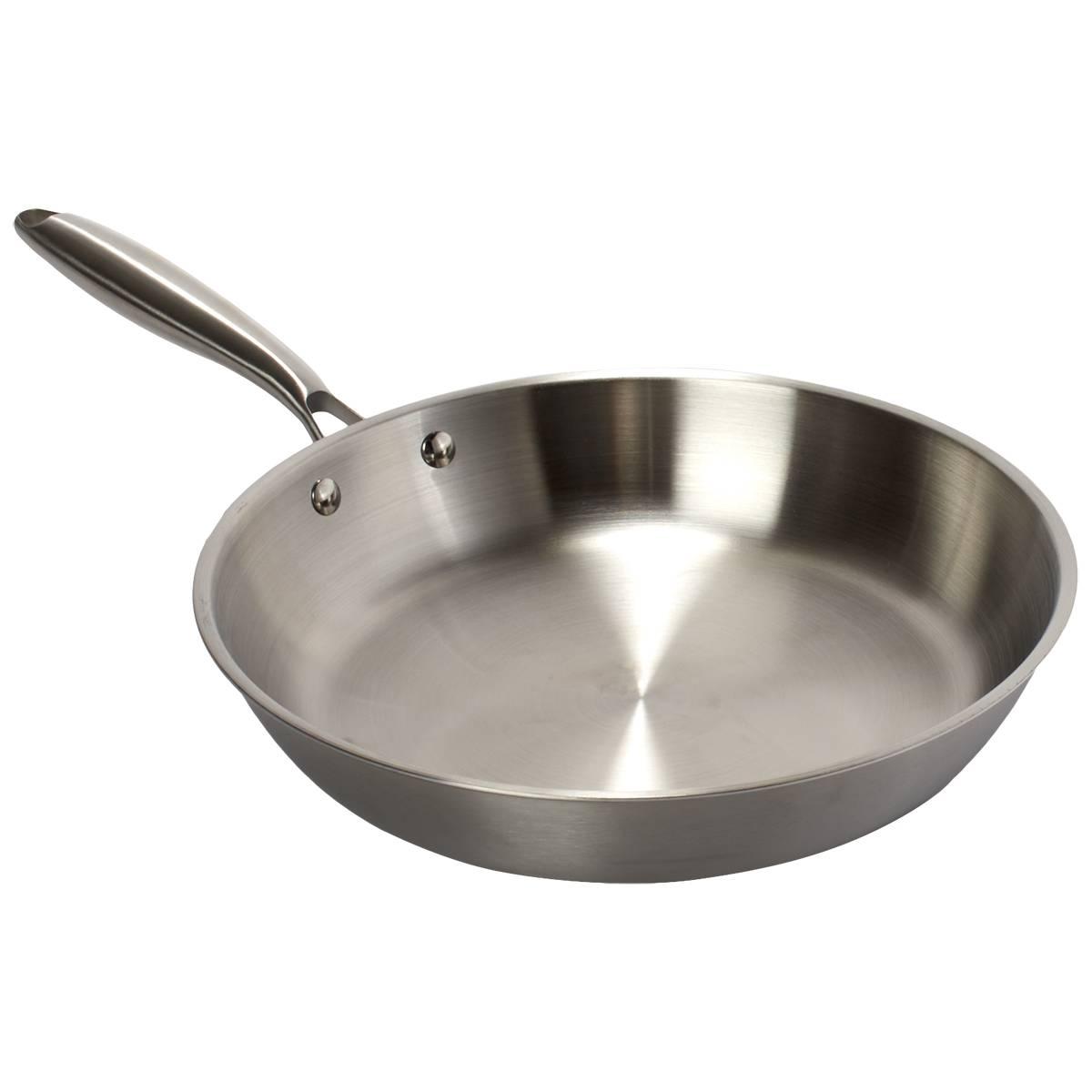 Bombay 12in. Round Tri-Ply Stainless Steel Fry Pan