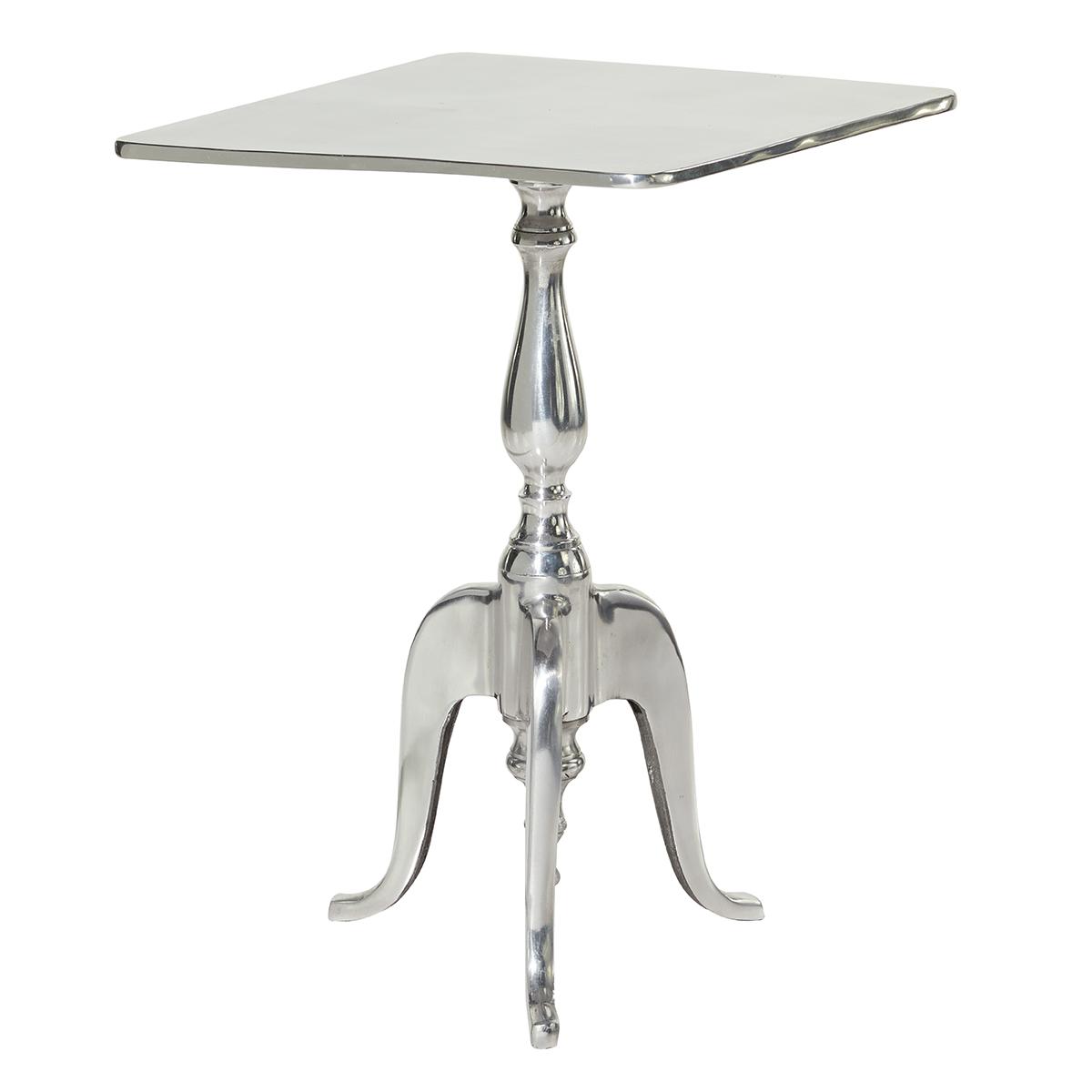 9th & Pike(R) Silver Aluminum Tapered Accent Table