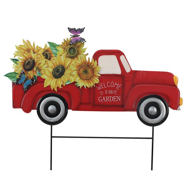 Welcome to our Garden Truck with Sunflowers & Butterflies Stake