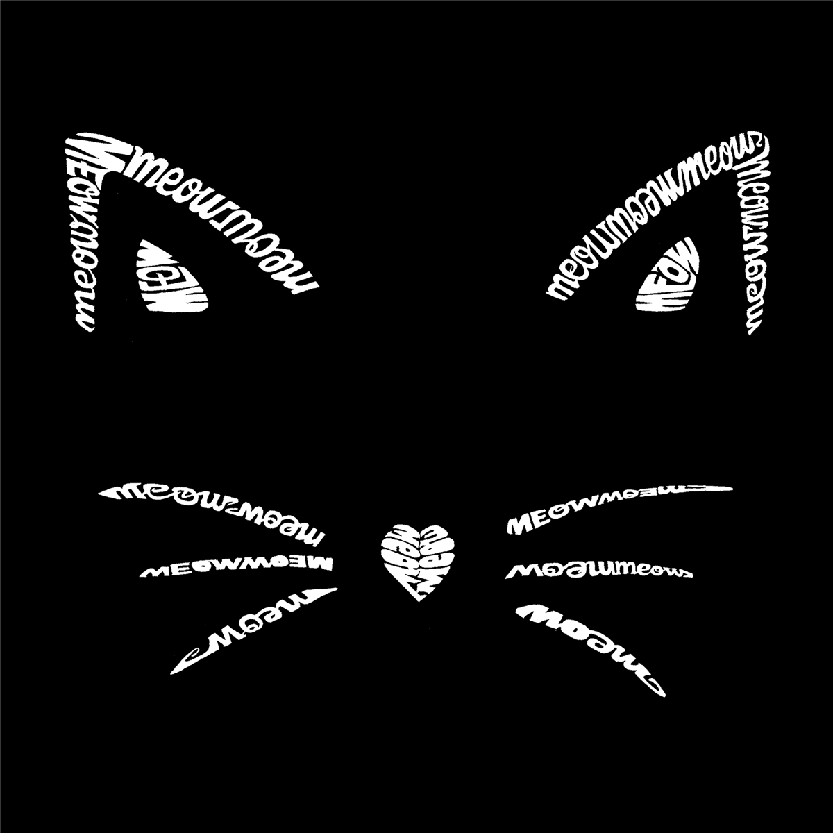 Womens LA Pop Art Whiskers Word Art V Neck Tee