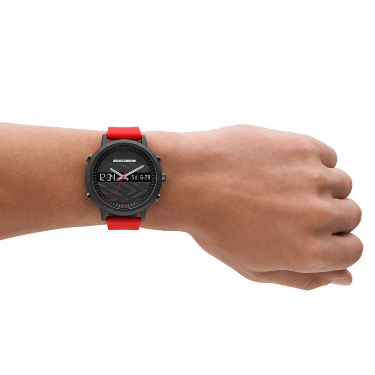 Mens Skechers Red Lawndale Analog & Digital Watch - SR5073