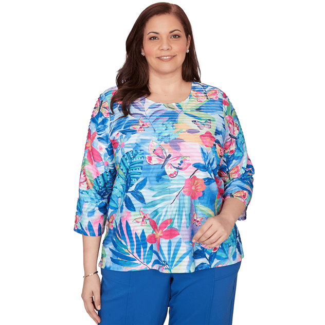 Plus Size Alfred Dunner The Royal Treatment Tropical Blouse