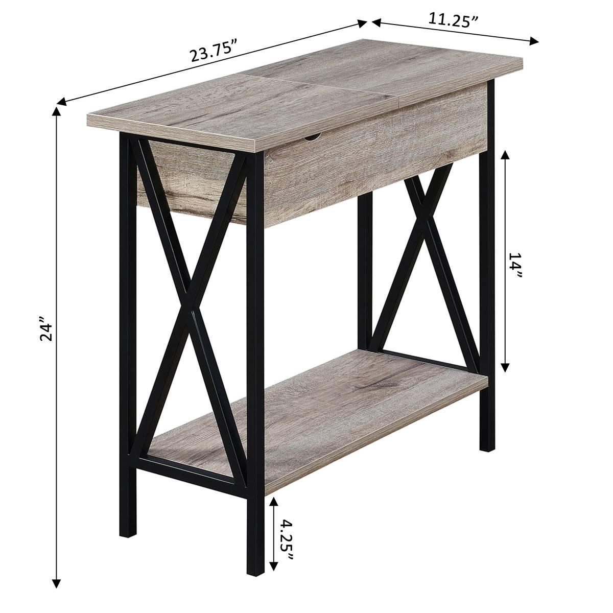 Convenience Concepts Tucson Flip Top End Table w/ Charging Port