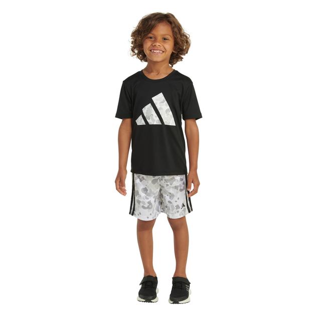 Boys (4-7) adidas® Short Sleeve Camo Logo Top & Shorts Set