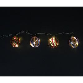 PENN Set of 4 LED Pink and Yellow Glass Ball Christmas Ornaments
