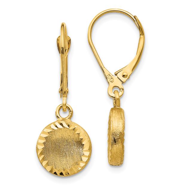 Gold Classics™ 14kt. Brushed Polish Lever Back Earrings