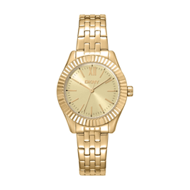 Womens DKNY Fluted Bezel Yellow-Gold Tone Watch - DK1L017M1065