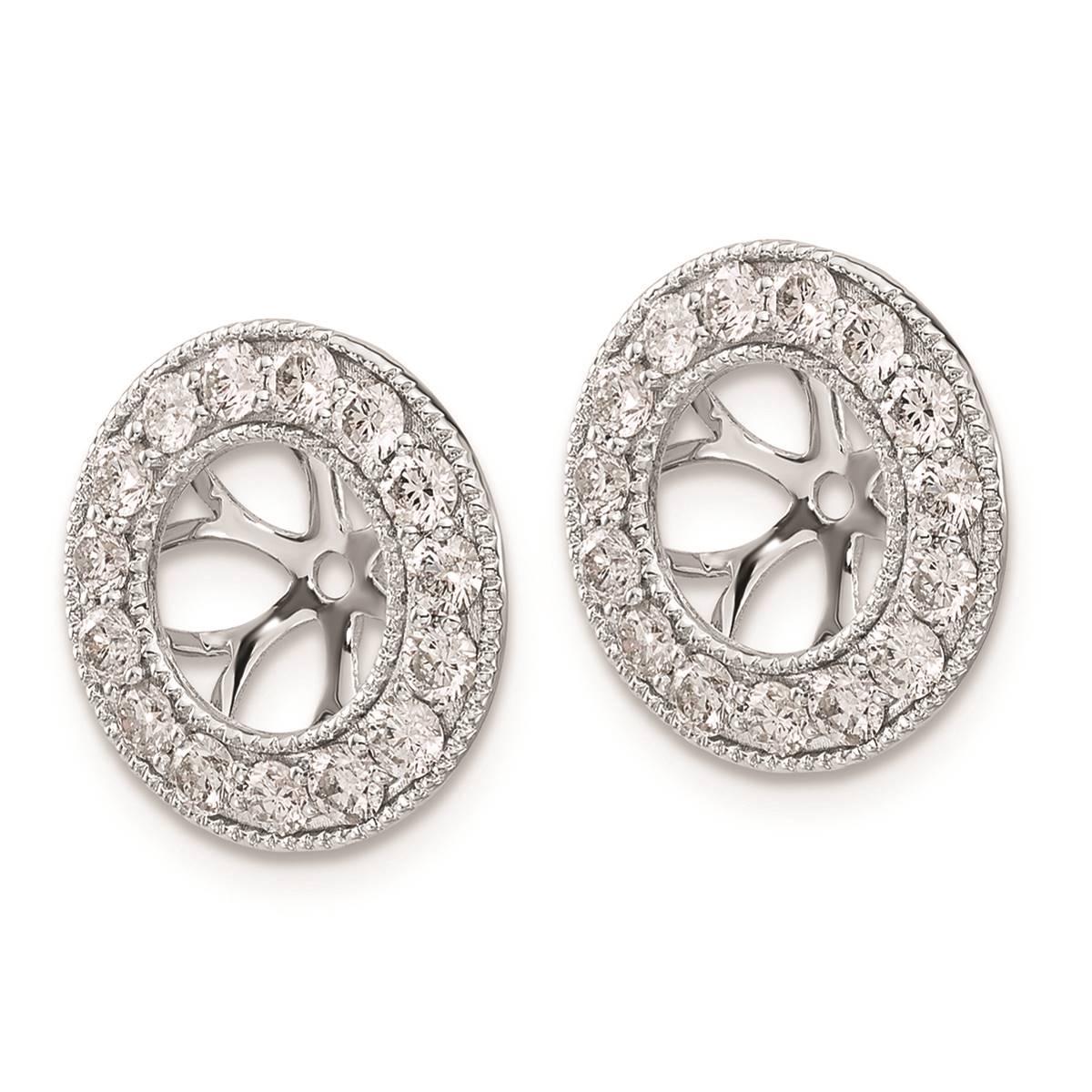Pure Fire 14kt. White Gold Lab Grown Diamond 7mm Earring Jackets
