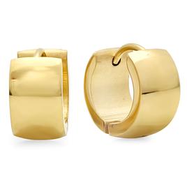 Steeltime 18kt. Gold Plated Thick Huggie Earrings