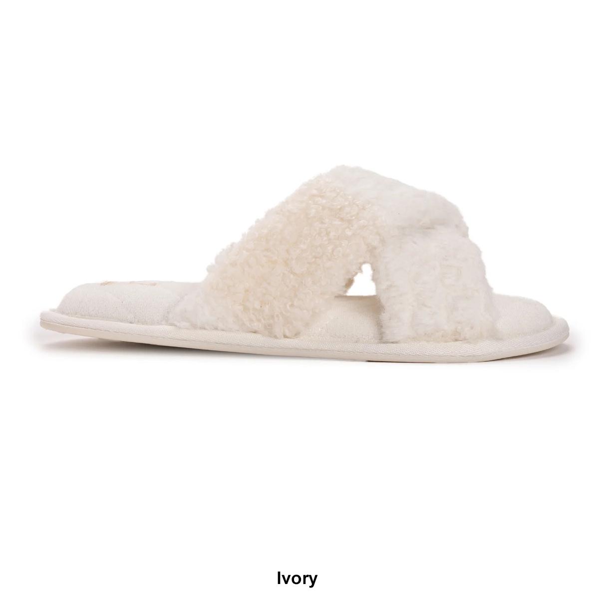 Womens Muk Luks Perley Criss Cross Slides