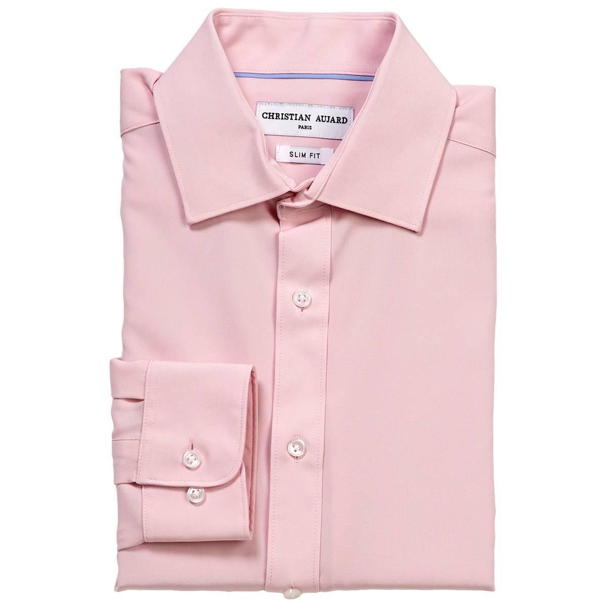 Mens Christian Aujard Slim Fit Stretch Dress Shirt - Pink Mist