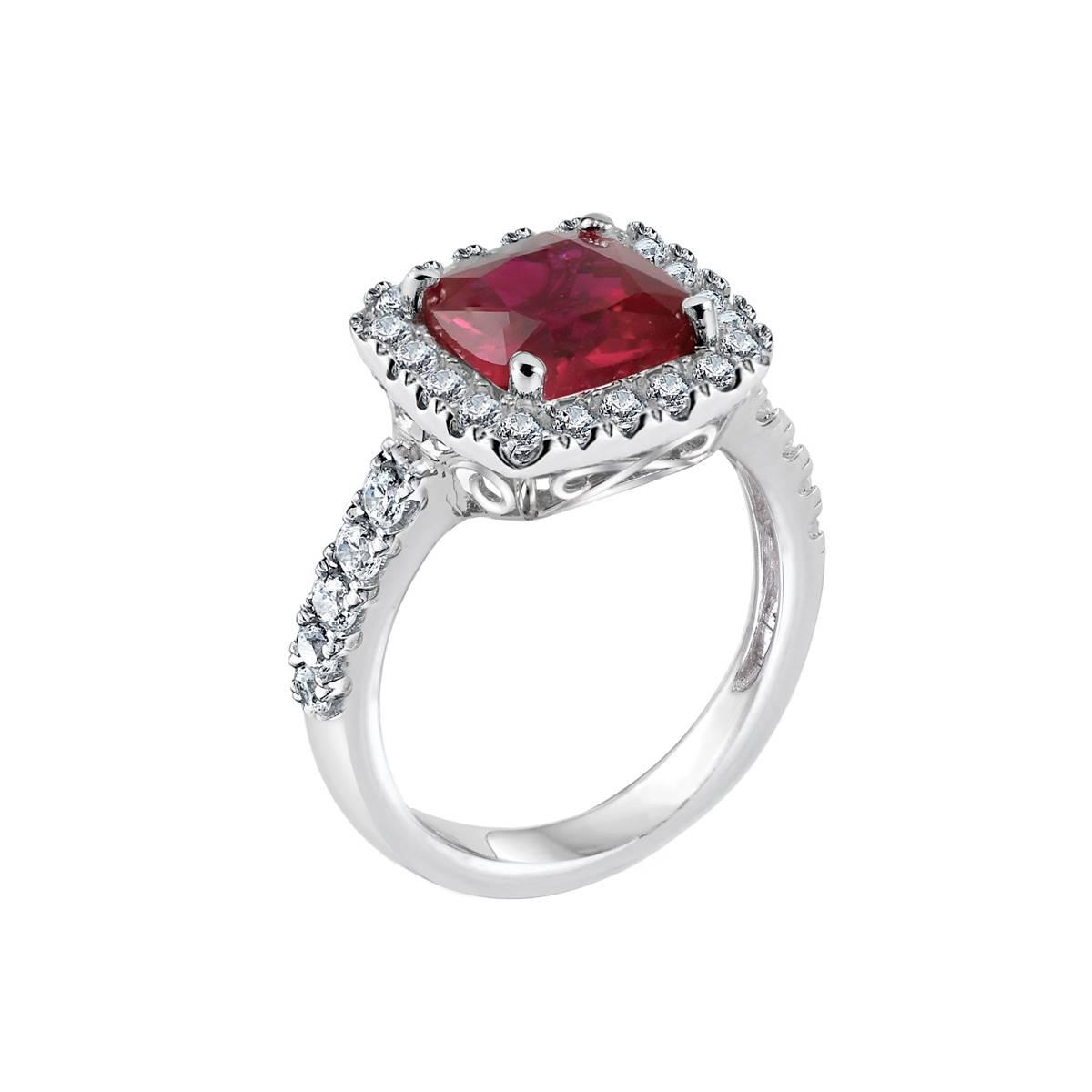 Gemstone Classics™ Silver Created Ruby & Sapphire Ring