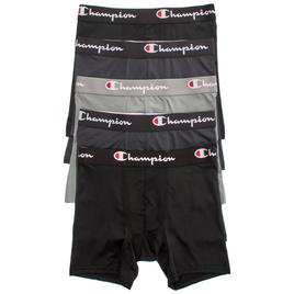 Mens Champion(R) 5pk. Performance Boxer Briefs - Black/Grey