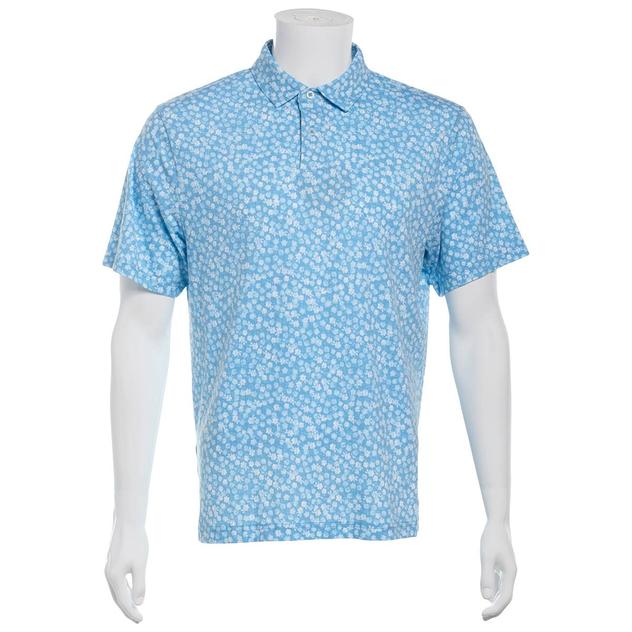 Mens PGA Tour® Short Sleeve Abstract Golf Polo - Starlight Blue
