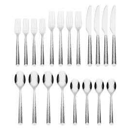 Cambridge® Else Mirror Hammered 20pc. Flatware Set