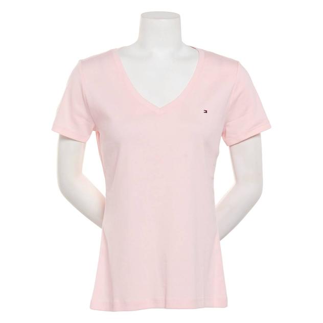 Womens Tommy Hilfiger Sport Short Sleeve Solid V-Neck Tee
