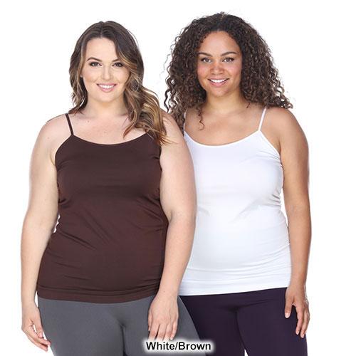 Plus Size White Mark 2pc. Solid Camisoles