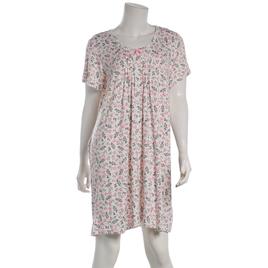 Womens Rene Rofe(R) Floral Pleated Front V-Neck Nightshirt