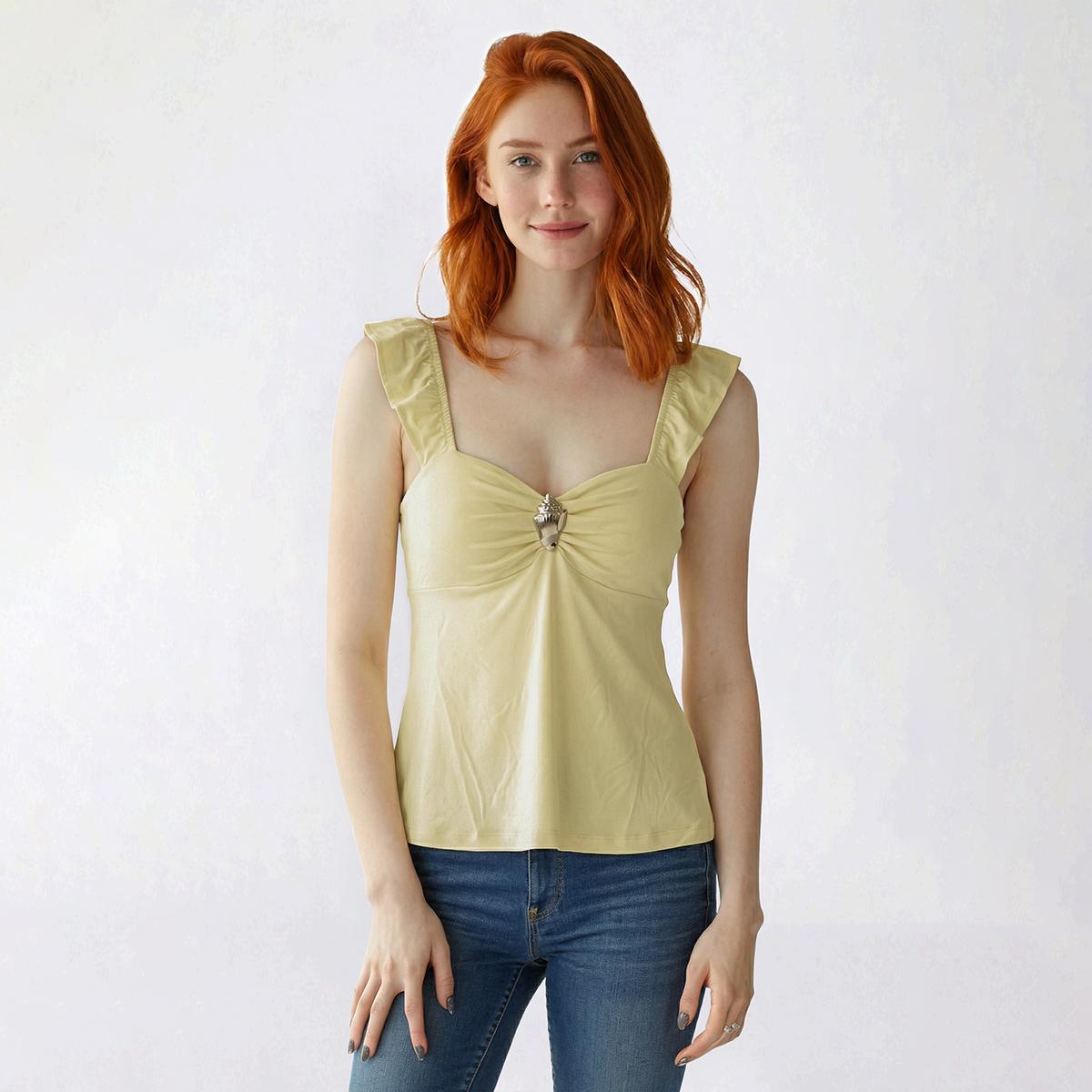 Juniors Derek Heart Sweetheart Babydoll Top with Shell