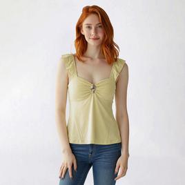 Juniors Derek Heart Sweetheart Babydoll Top with Shell