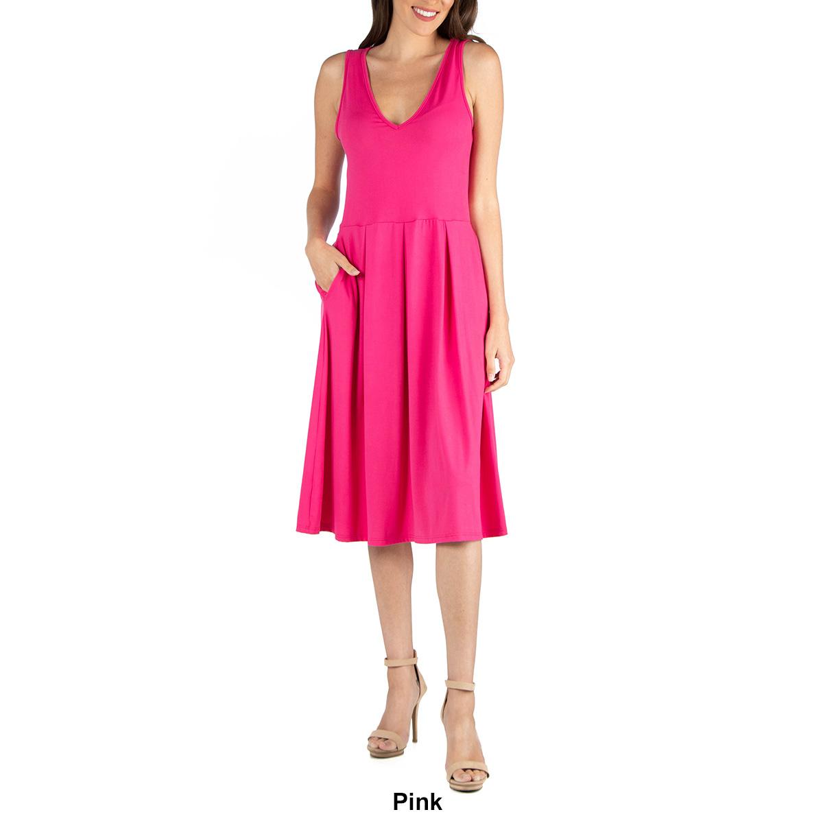 Womens 24/7 Comfort Apparel Fit & Flare Sleeveless Dress