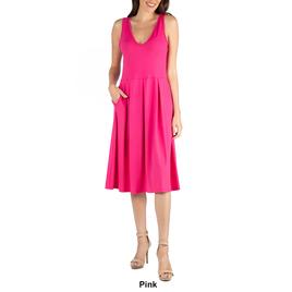 Womens 24/7 Comfort Apparel Fit & Flare Sleeveless Dress