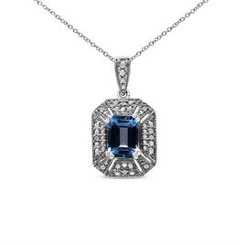 Haus of Brilliance Sterling Silver Blue Topaz Pendant Necklace