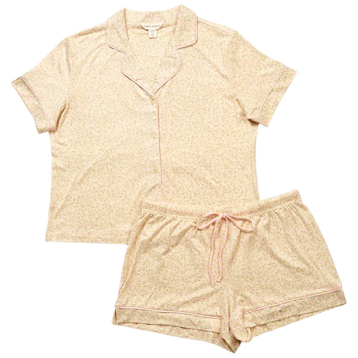 Womens Laura Ashley® Short Sleeve Pajama Set