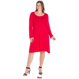 Plus Size 24/7 Comfort Apparel Classic Flared A-Line Dress