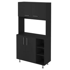 FM FURNITURE Colorado Black Wengue Pantry Cabinet