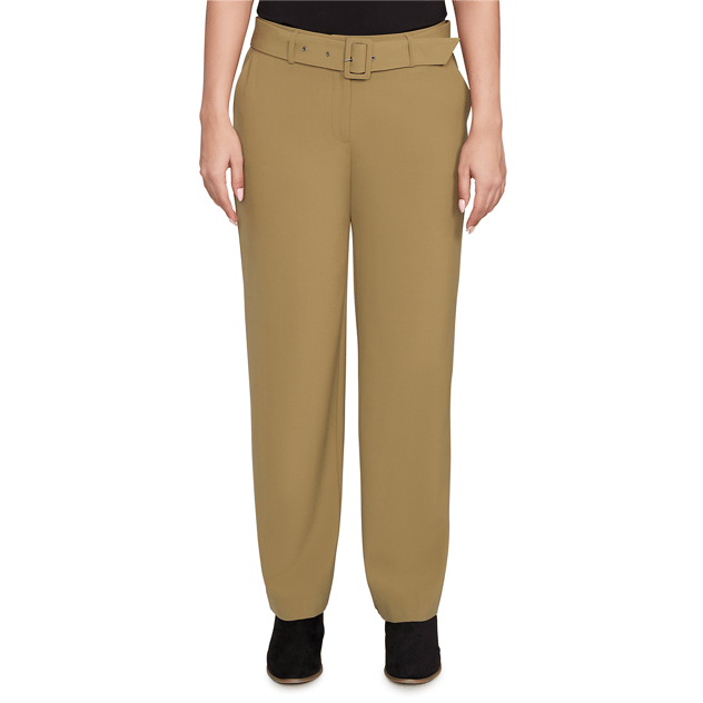 Petite Emaline Deerfield Solid Bi-Stretch Self Belt Trousers