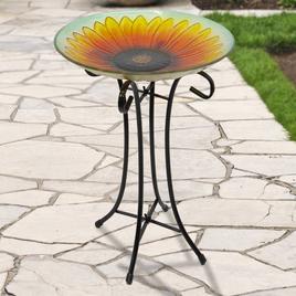 Northlight Seasonal 20.5in. Sunflower Bird Bath w/Stand