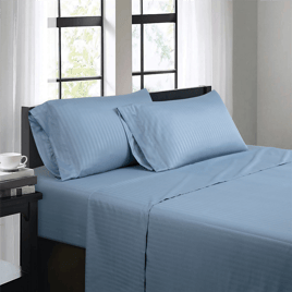 Bibb Home 1500 Count Damask Stripe 4pc. Sheet Set