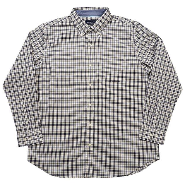 Mens Architect® Plaid Button Down Shirt - Olive/Navy