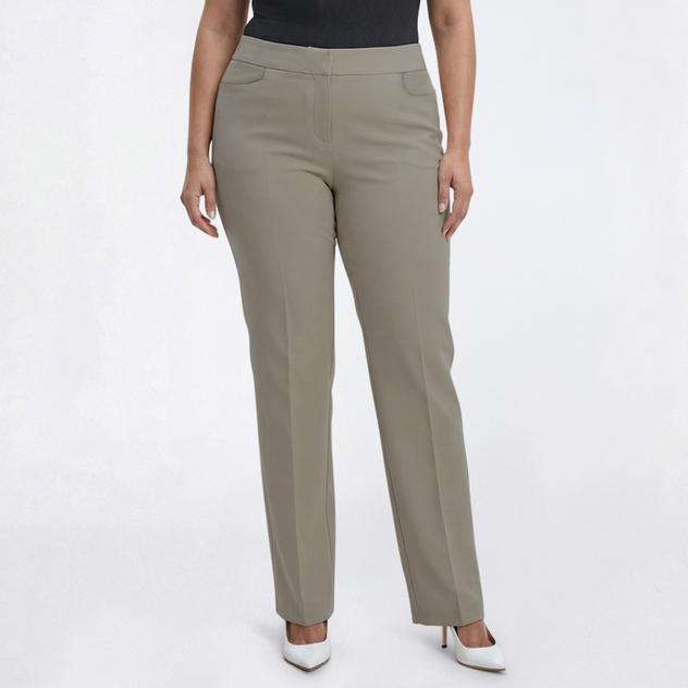 Plus Size Kasper Fly Front Pocket Trouser Dress Pants