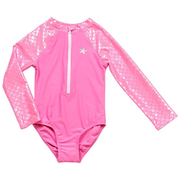 Girls (4-6x) Floatimini® Iridescent Mermaid Rash Guard One Piece
