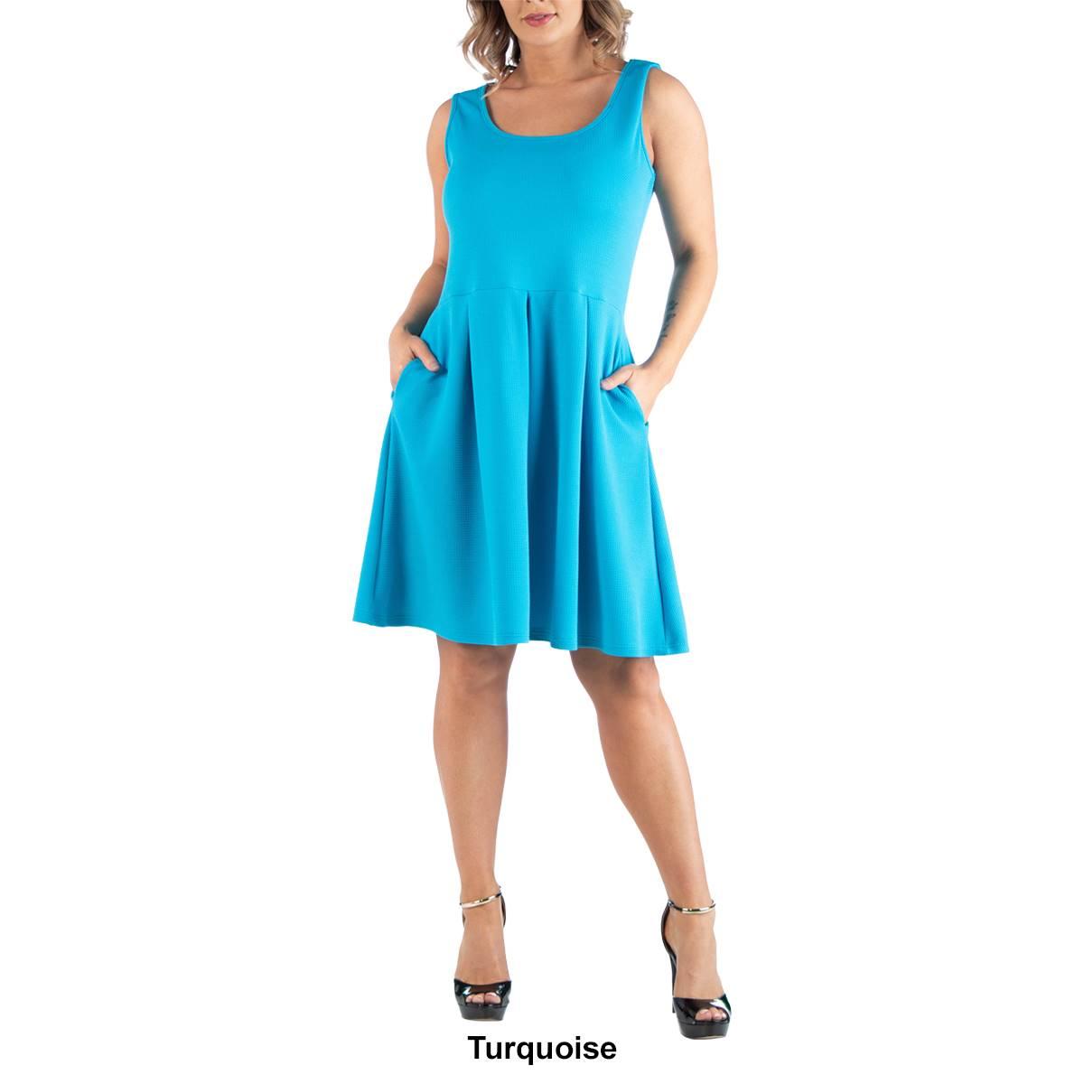 Plus Size 24/7 Comfort Apparel Sleeveless Fit & Flare Dress