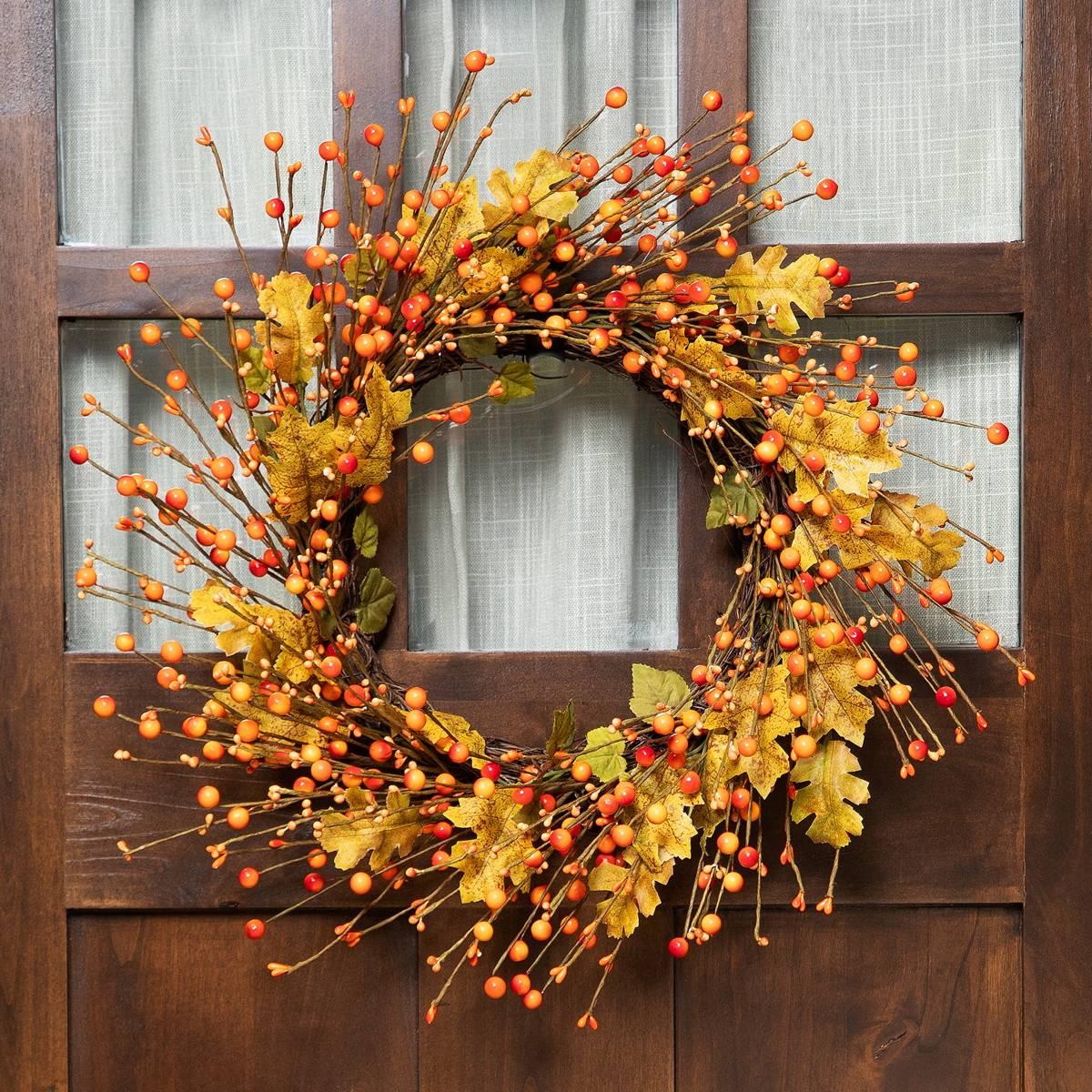 Northlight Seasonal Berries and Leaves Fall Artificial Wreath