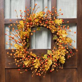 Northlight Seasonal Berries and Leaves Fall Artificial Wreath