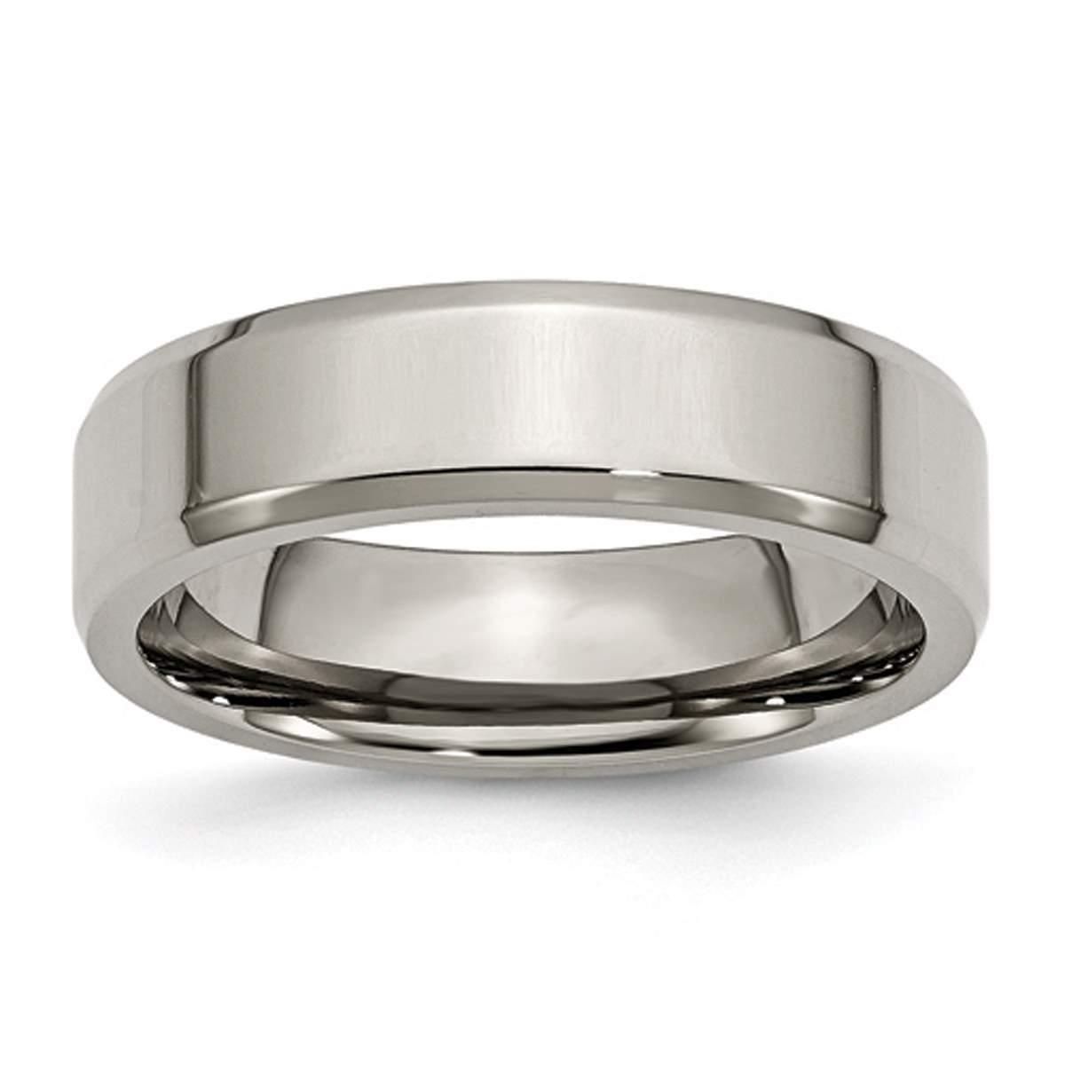 Mens Endless Affection(tm) Titanium 6mm Beveled Edge Band