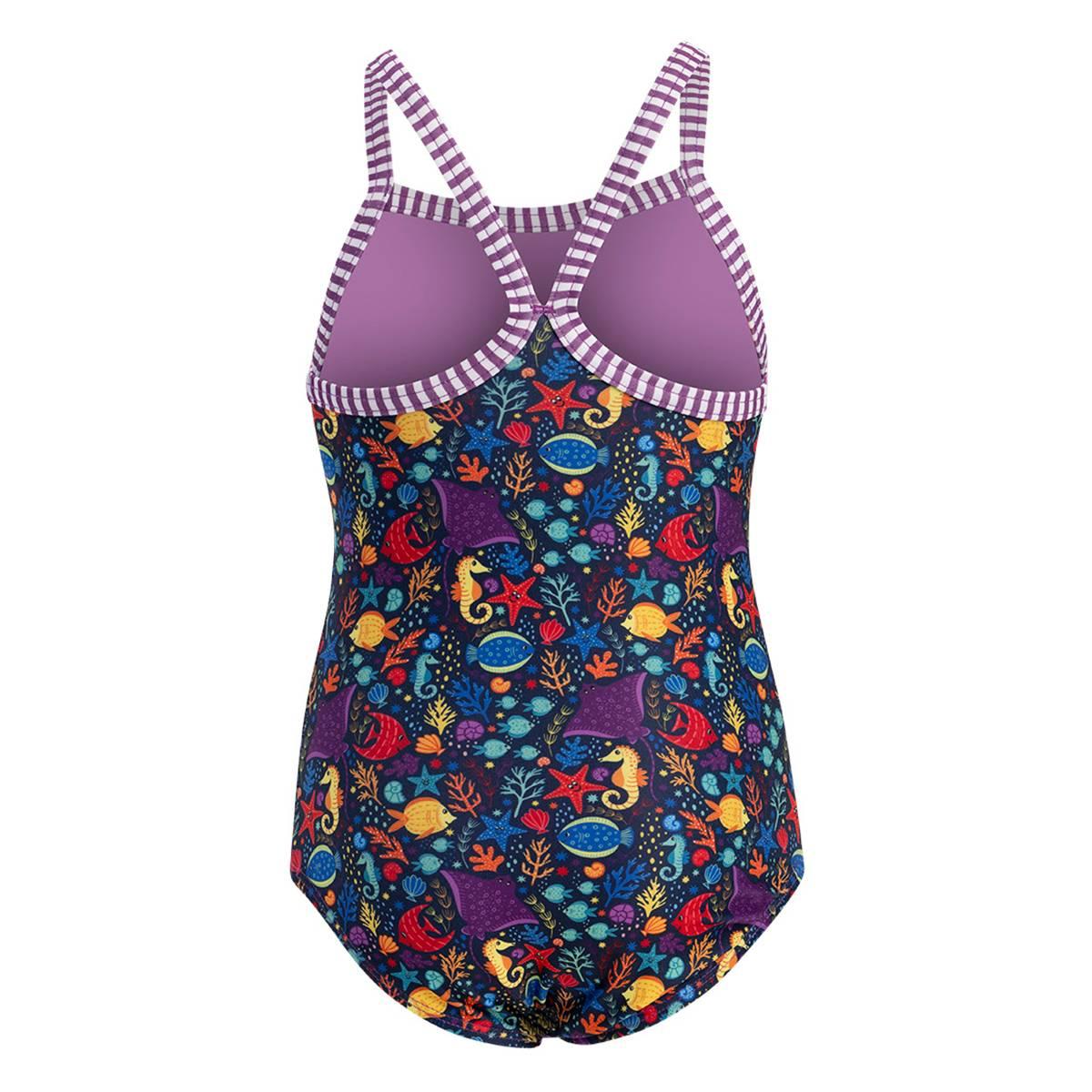 Girls (4-6x) Dolfin® Little Fish Criss-Cross One Piece Swimsuit