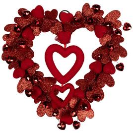 Northlight Seasonal Red Heart Glittered Valentine''s Day Wreath