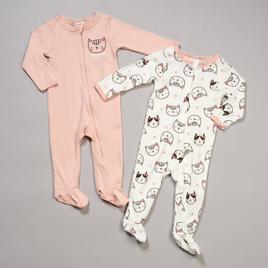 Baby Girl (NB-9M) bon bebe(R) 2pk. Kitten & Daisy Sleep & Play
