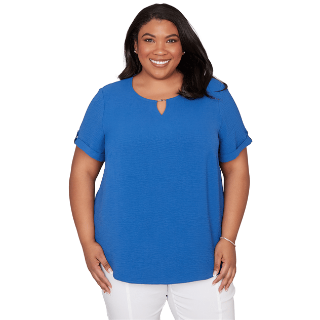 Plus Size Alfred Dunner The Royal Treatment Keyhole Neck Blouse